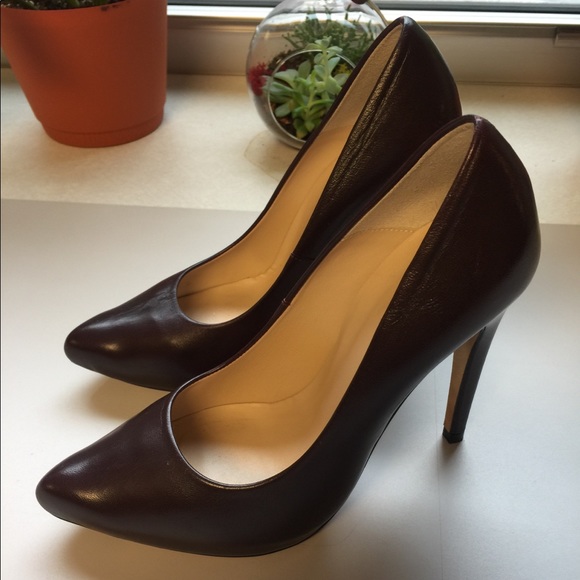 Allsaints Court Shoe Rouge Leather High Heels - Picture 4 of 8